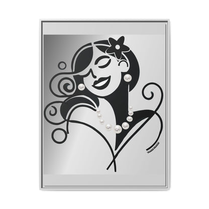 Pearls & Curls 4 | Black and White Framed Matte Canvas Wall Art (black or white frame)
