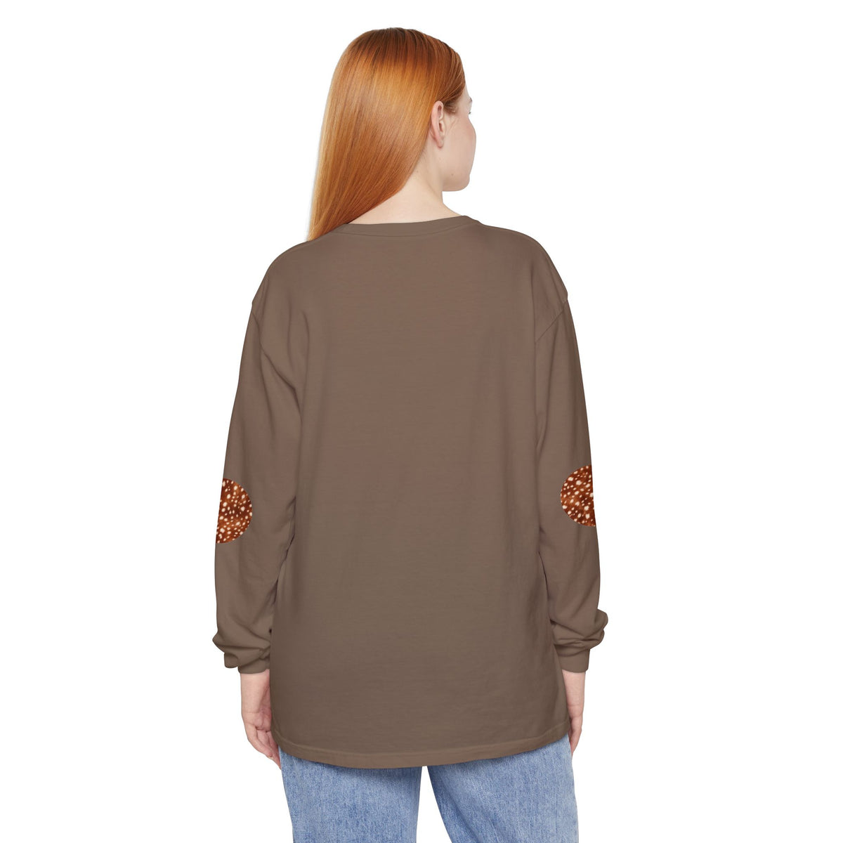 Deer | Fawn Spotted Circle Patch Long Sleeve Tee (Elbow Accents), multiple colors