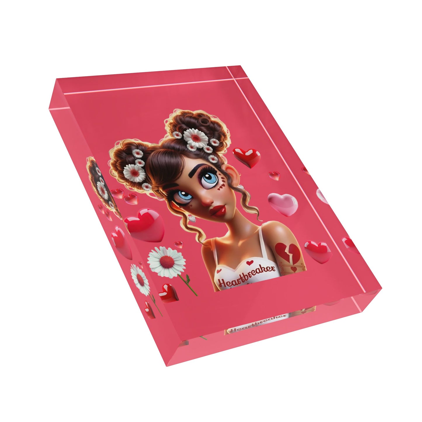 Heartbreaker 1 | Raspberry Acrylic Image Block