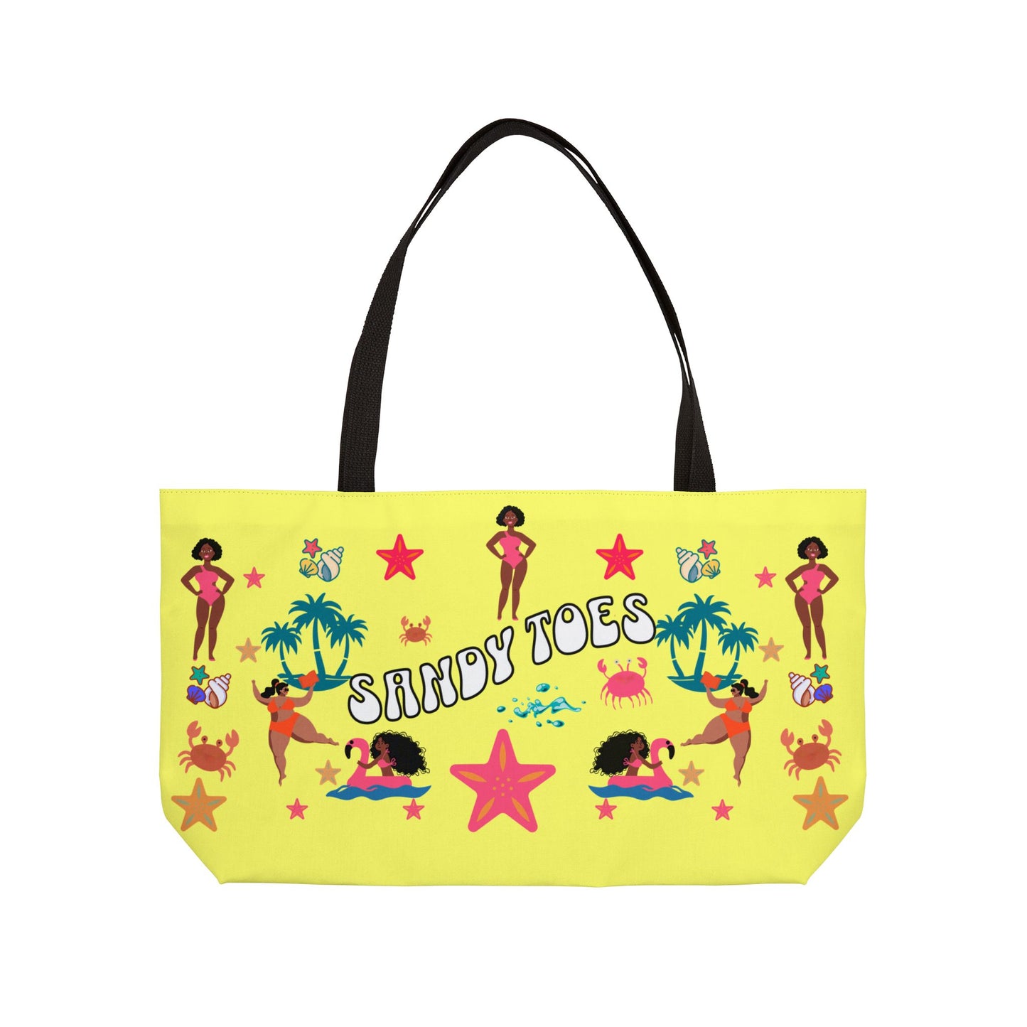 Sandy Toes | Pineapple Two-Sided Weekender Tote Bag (black girl)