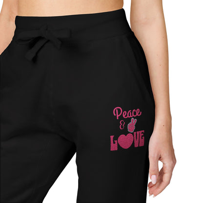The Cozy Edit2 | "Peace & Love" Fleece Lounge Joggers, PINK Palette (multiple colors)