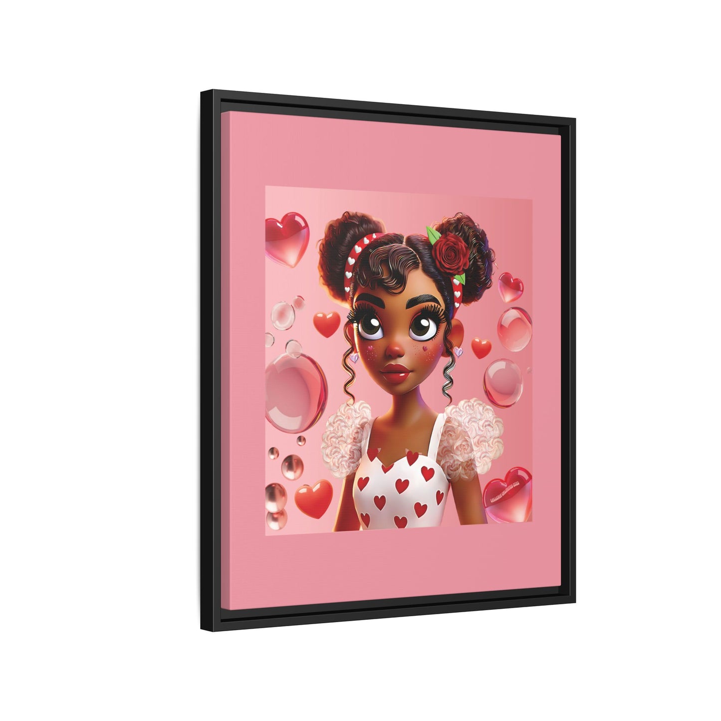 Heartbreaker Girl | Bubblegum - Canvas Print, framed matte (multiple sizes/frame colors)