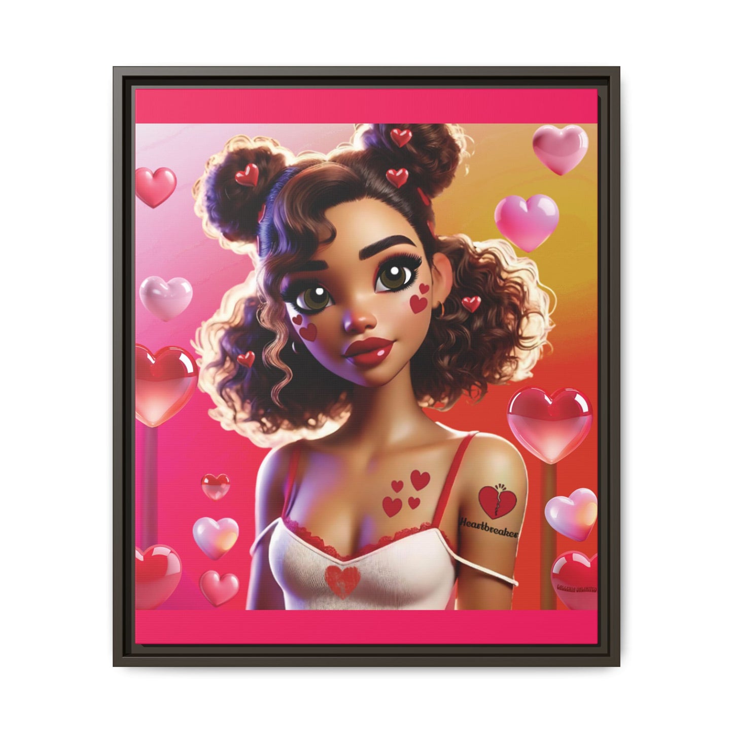 Heartbreaker 2 | Watermelon - Canvas Print, framed matte (multiple sizes/multiple frame colors)