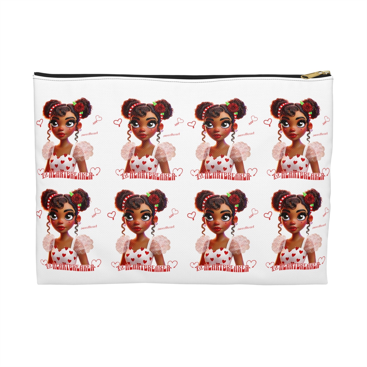 Heartbreaker Girl | Marshmallow - Zipper Accessory Pouch (small/large)