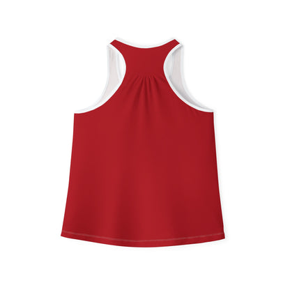 Pearls & Curls1 | Dark Red - Ruby Lips Ringer Tank (black or white trim)