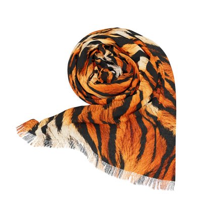 Tiger | Tiger Print Sheer Scarf — Lightweight Animal Stripe Fashion Scarf