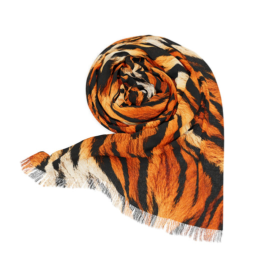 Tiger | Tiger Print Sheer Scarf — Lightweight Animal Stripe Fashion Scarf
