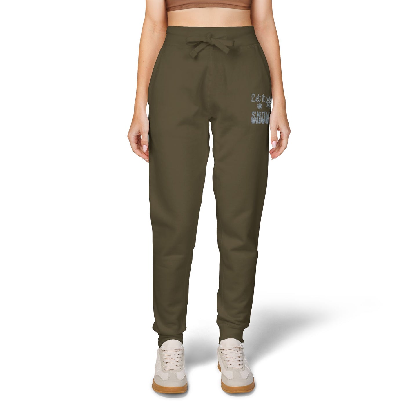 The Cozy Edit2 | Embroidered "Let It Snow" Fleece Lounge Joggers (multiple colors)