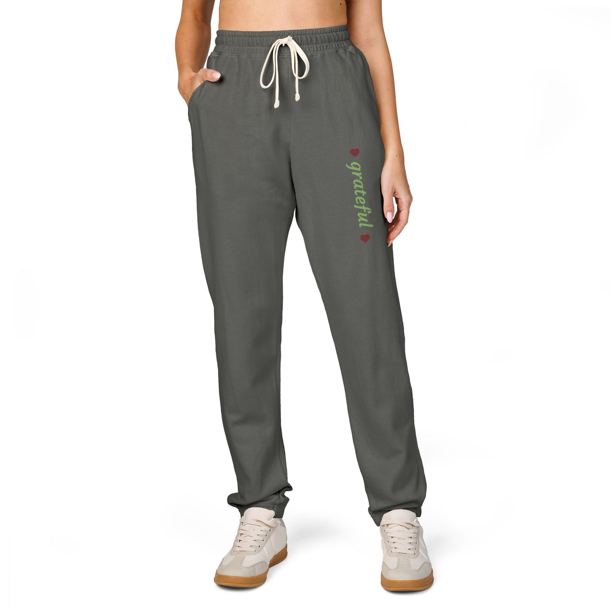 Harvest Haze 8 | Grateful' Vertical Green Script Joggers