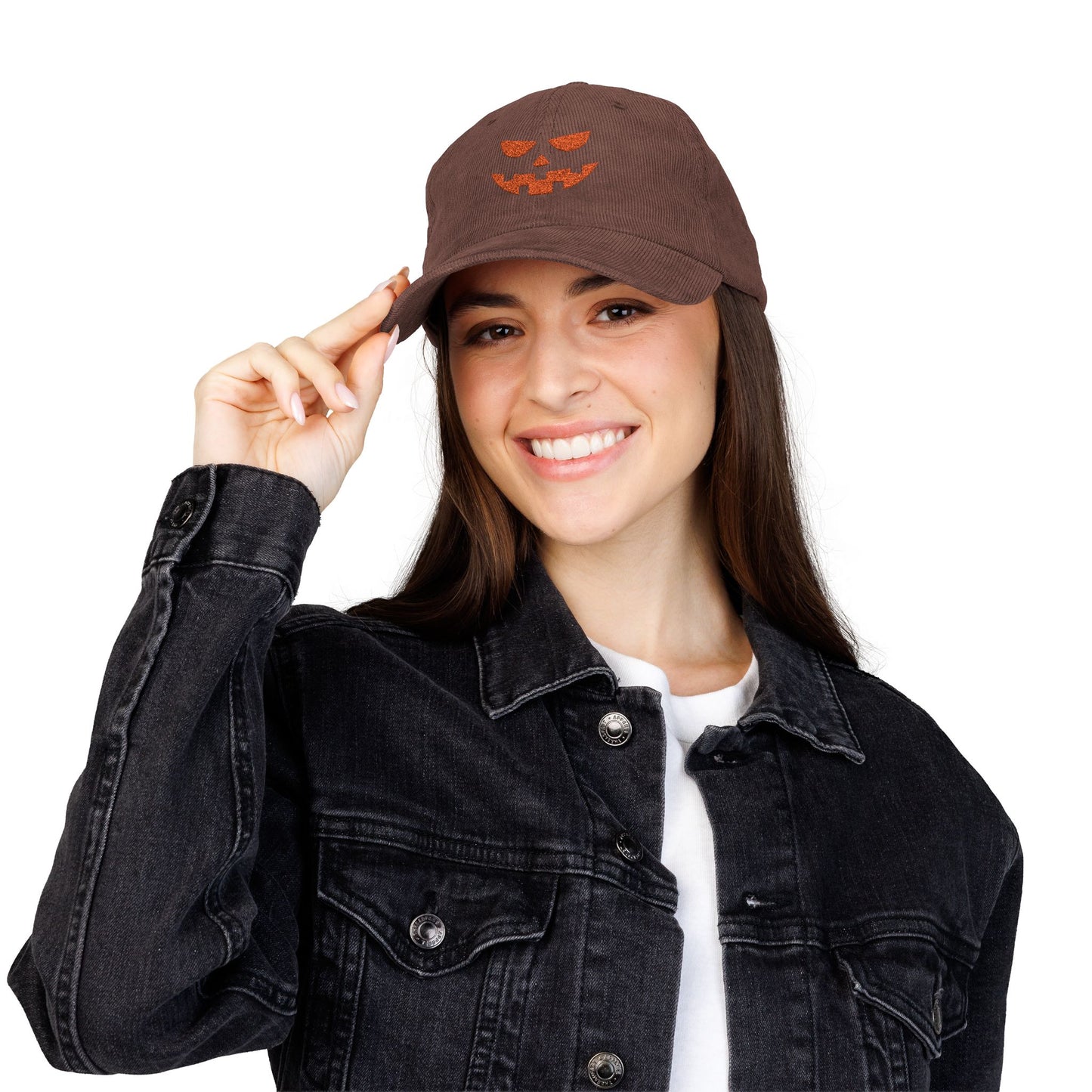 The Spooky Edit3 - Jack O Lantern Embroidered Corduroy Cap (multiple colors)