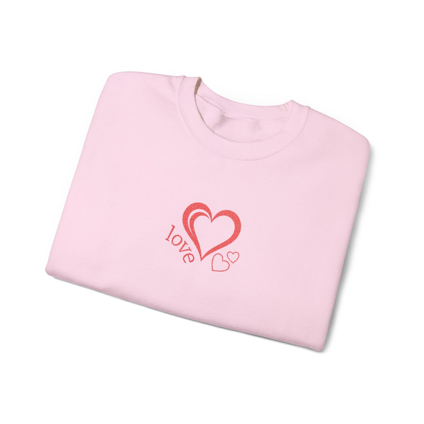 Heartbreaker 0 | Red Embroidered Love Crewneck Sweatshirt