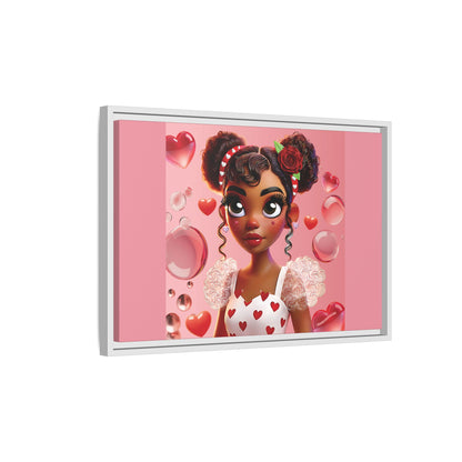 Heartbreaker Girl | Bubblegum - Canvas Print, framed matte (multiple sizes/frame colors)