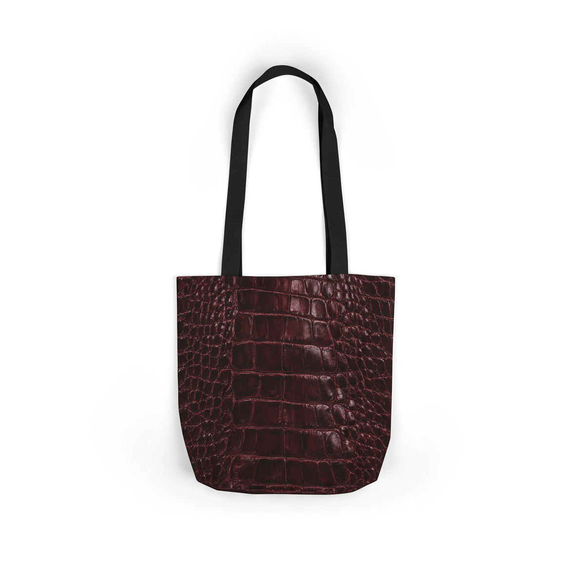 Alligator | Burgundy Print All-Over Pattern Tote Bag (non-textured printed fabric)