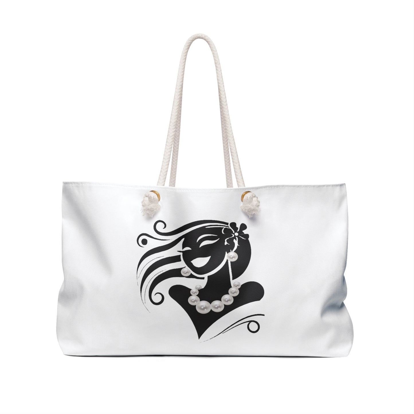 Pearls & Curls 6 | White Double-Sided Weekender Bag