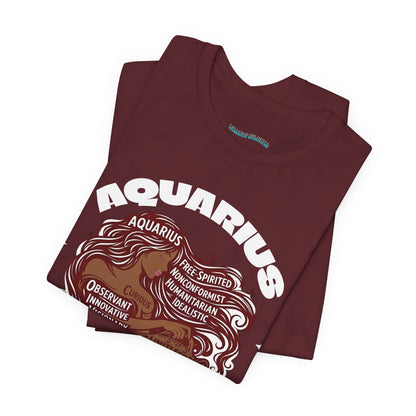 Aquarius| Word Art Graphic Tee (garnet) -- "Aquarius" Definition on Back