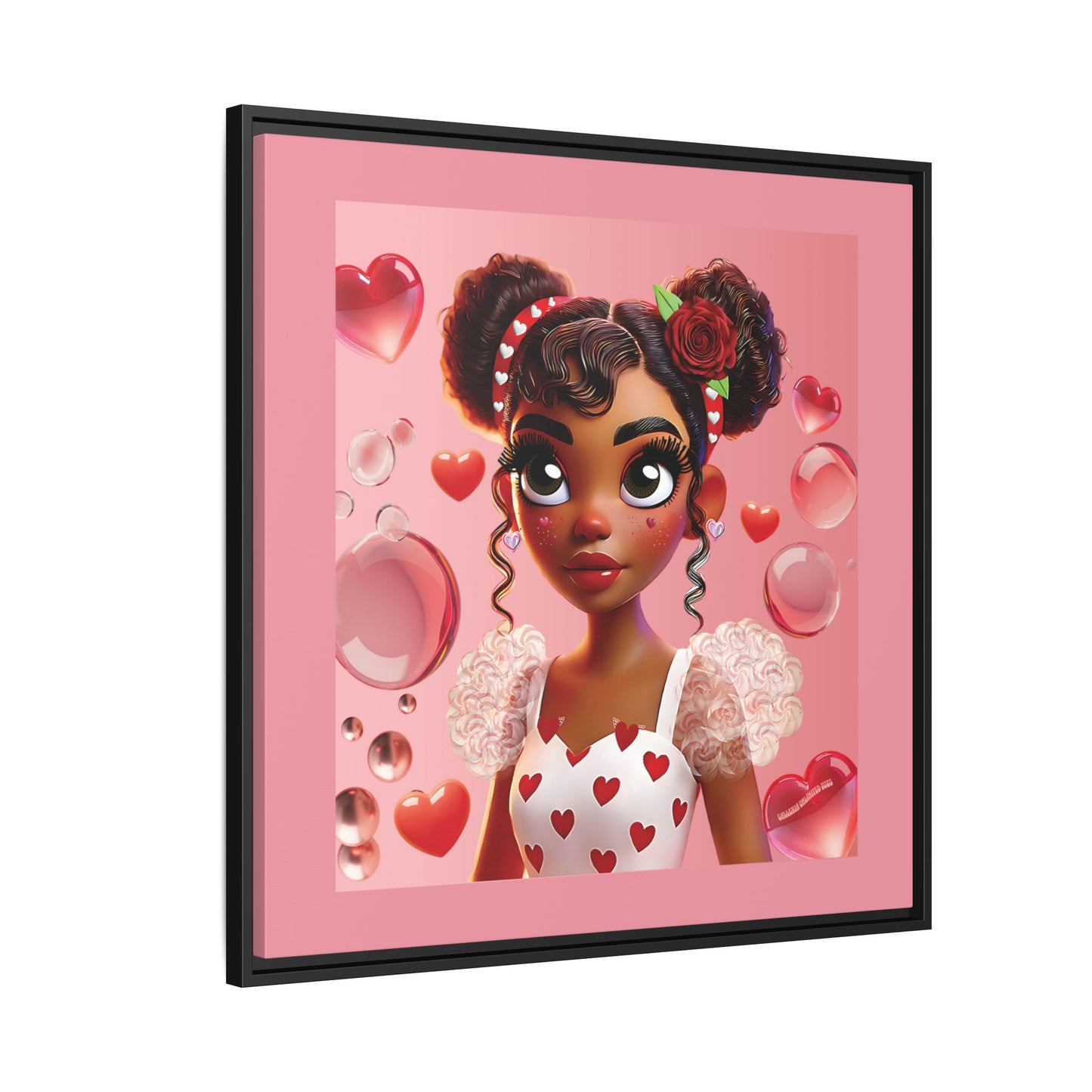 Heartbreaker Girl | Bubblegum - Canvas Print, framed matte (multiple sizes/frame colors)