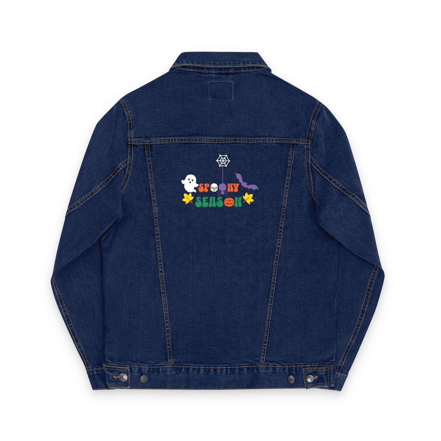 The Spooky Edit1 - Embroidered Denim Jacket (classic and black denim)