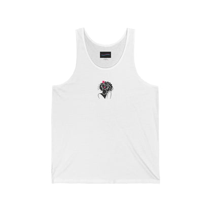 Pearls & Curls 2 | Pink Kiss White Jersey Tank