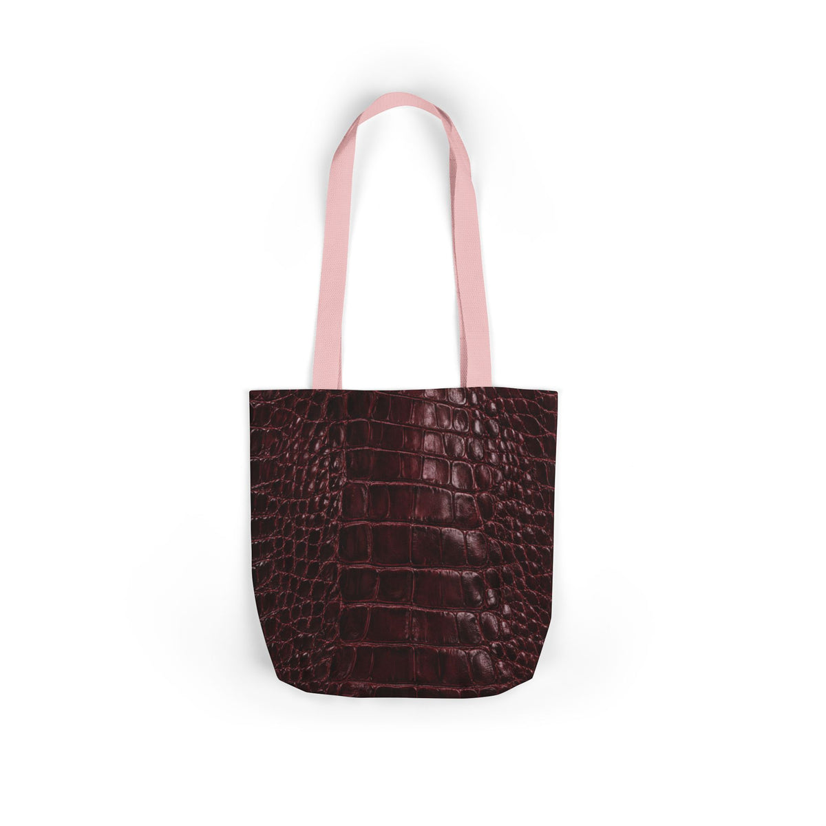 Alligator | Burgundy Print All-Over Pattern Tote Bag (non-textured printed fabric)