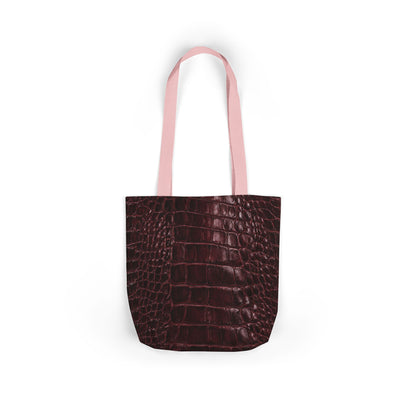 Alligator | Burgundy Print All-Over Pattern Tote Bag (non-textured printed fabric)