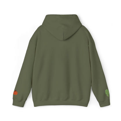 The Thankful Edit1 |Light Green Embroidered Thankful Hoodie, red hearts (multiple colors)