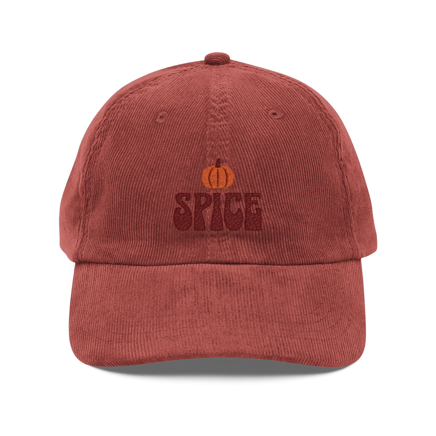The Cozy Edit3 | Maroon Embroidered Pumpkin Spice Corduroy Cap