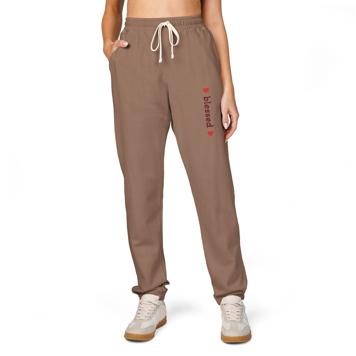 Harvest Haze 8 | 'Blessed' Vertical Red Script Joggers