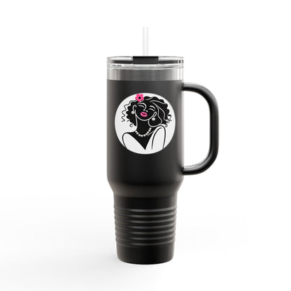 Pearls & Curls 2 | Insulated Travel Mug, 40oz (multiple colors)