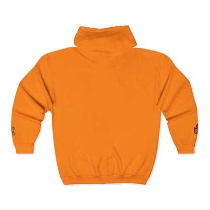 Harvest Haze | 'Cozy Season' Zip Hoodie — Autumn Coffee & Leaves Full-Zip Sweatshirt