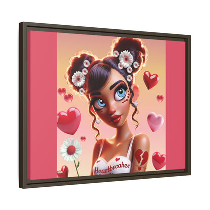 Heartbreaker 1 | Raspberry - Canvas Print, framed matte (multiple sizes/frame colors))