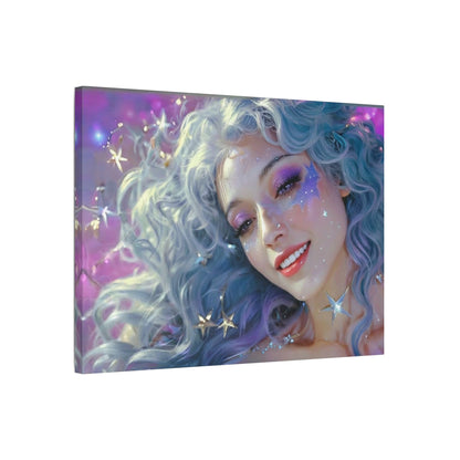 Winter Fantasy 6 | Celestial Maiden Starlight Satin Stretched Canvas Print