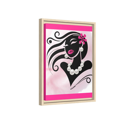 Pearls & Curls 6 | Candy Kiss Framed Matte Canvas Wall Art (black or white frame)