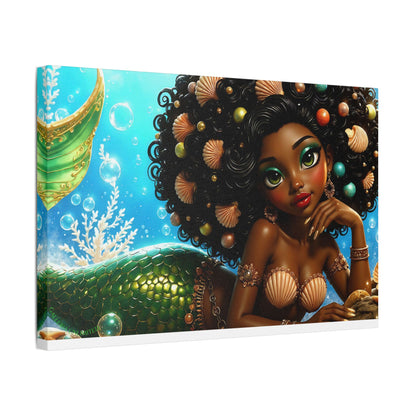 Sirens of the Gilded Sea | Blue Lagoon, Satin Stretched Canvas