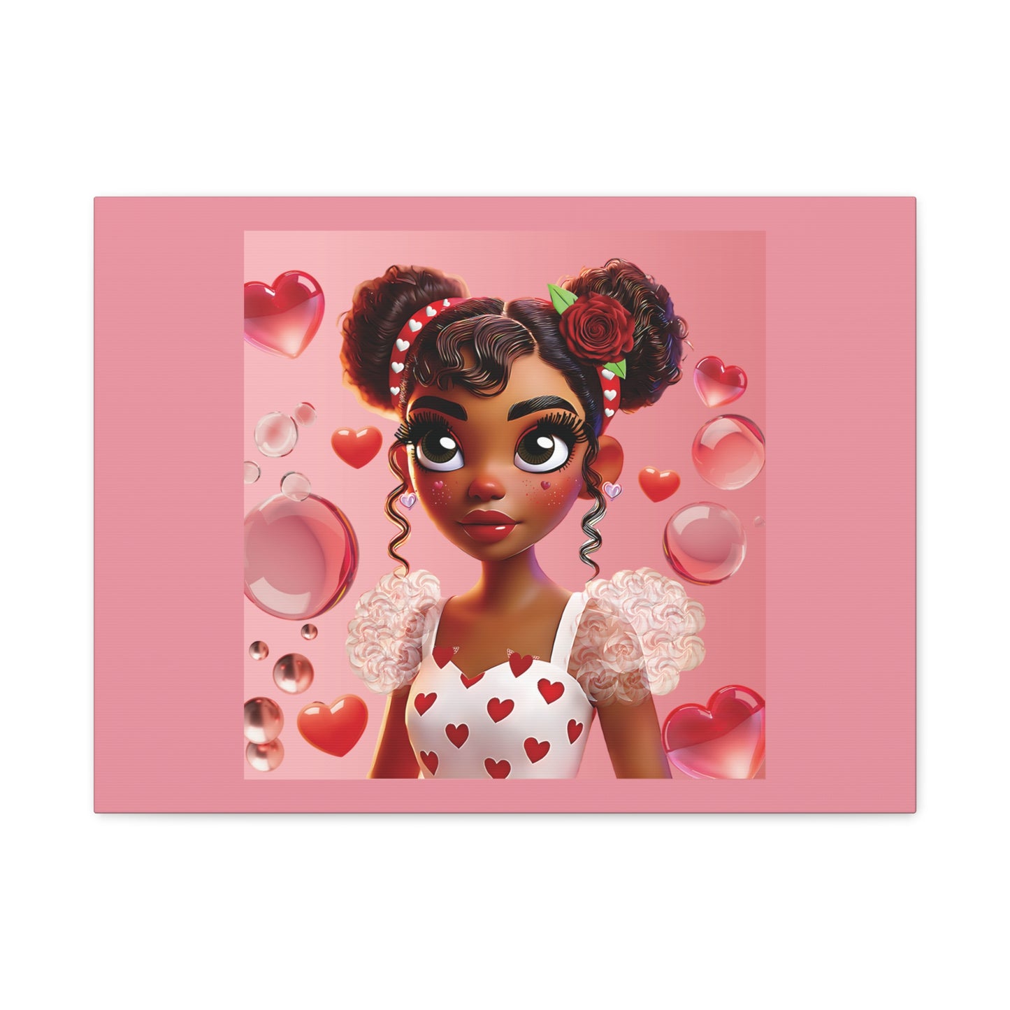 Heartbreaker Girl | Bubble Gum Matte Canvas Print