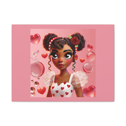 Heartbreaker Girl | Bubble Gum Matte Canvas Print