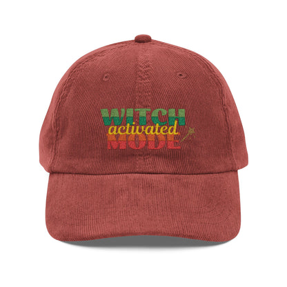 The Spooky Edit3 - Witch Mode Embroidered Corduroy Cap (multiple colors)