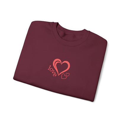 Heartbreaker 0 | Red Embroidered Love Crewneck Sweatshirt