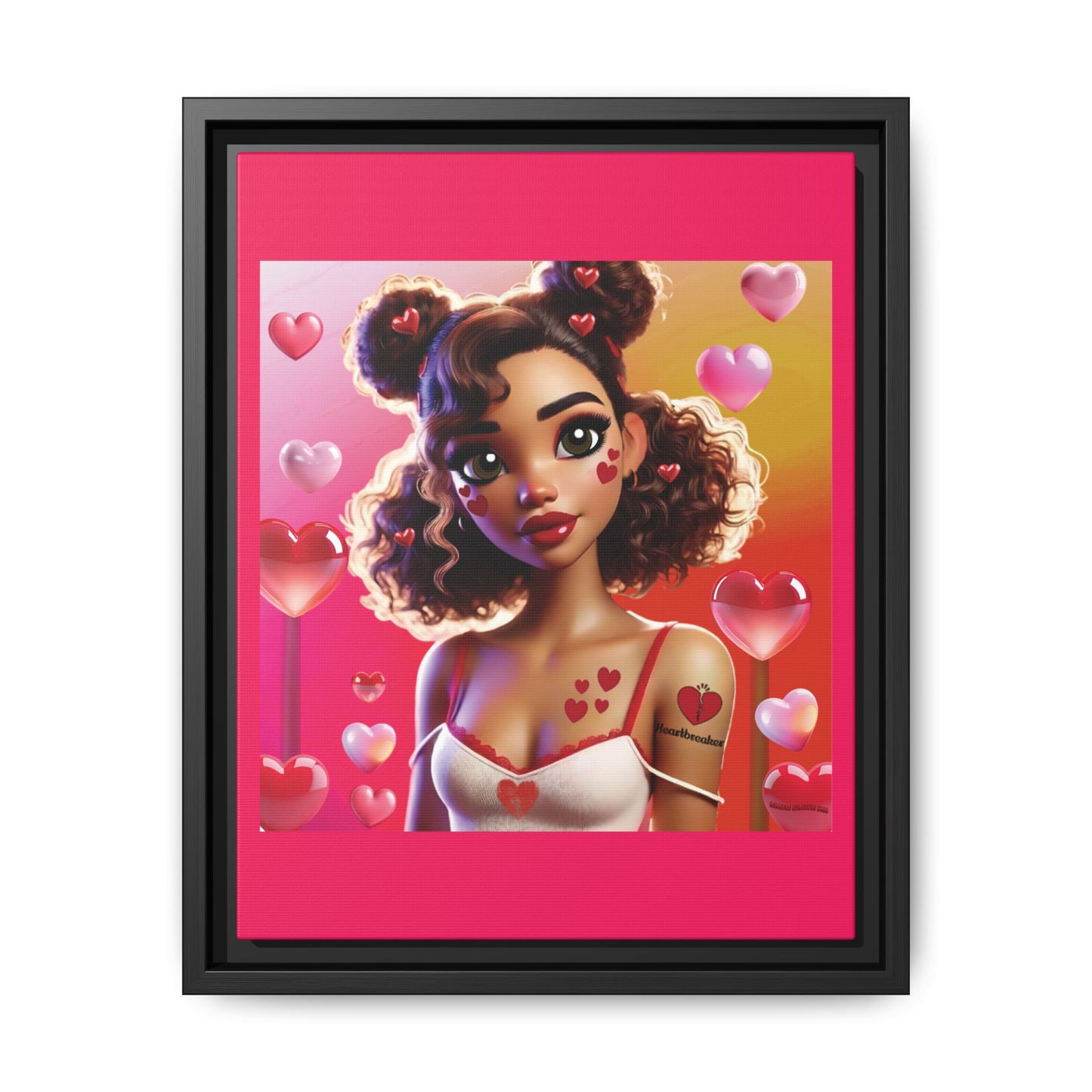 Heartbreaker 2 | Watermelon - Canvas Print, framed matte (multiple sizes/multiple frame colors)