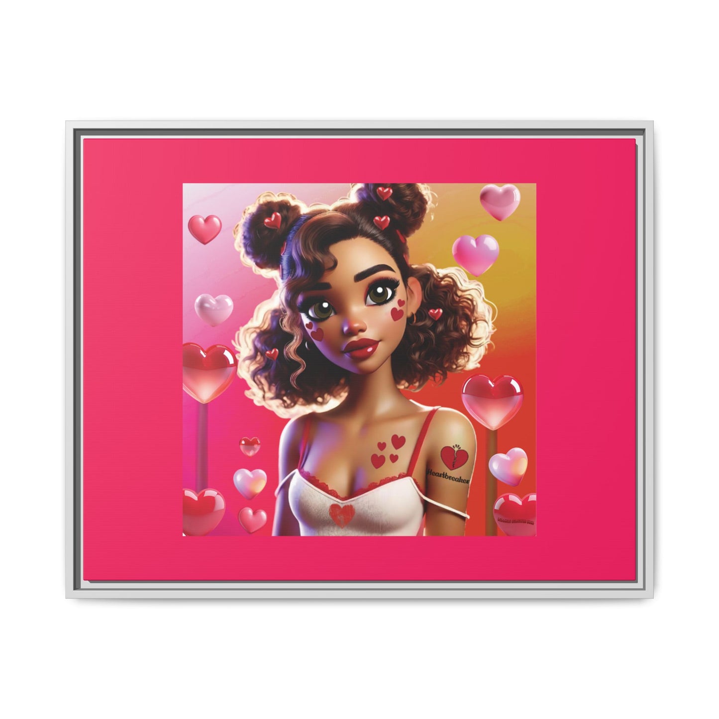 Heartbreaker 2 | Watermelon - Canvas Print, framed matte (multiple sizes/multiple frame colors)