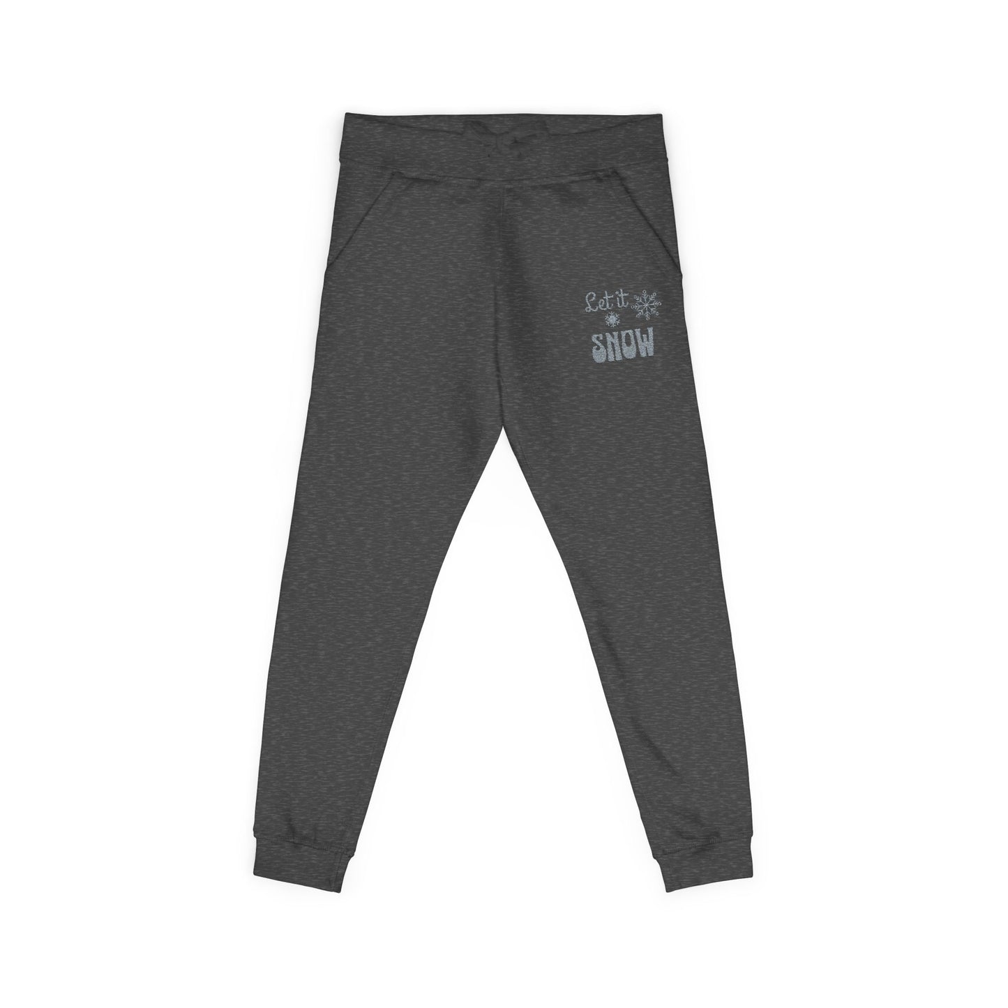 The Cozy Edit2 | Embroidered "Let It Snow" Fleece Lounge Joggers (multiple colors)