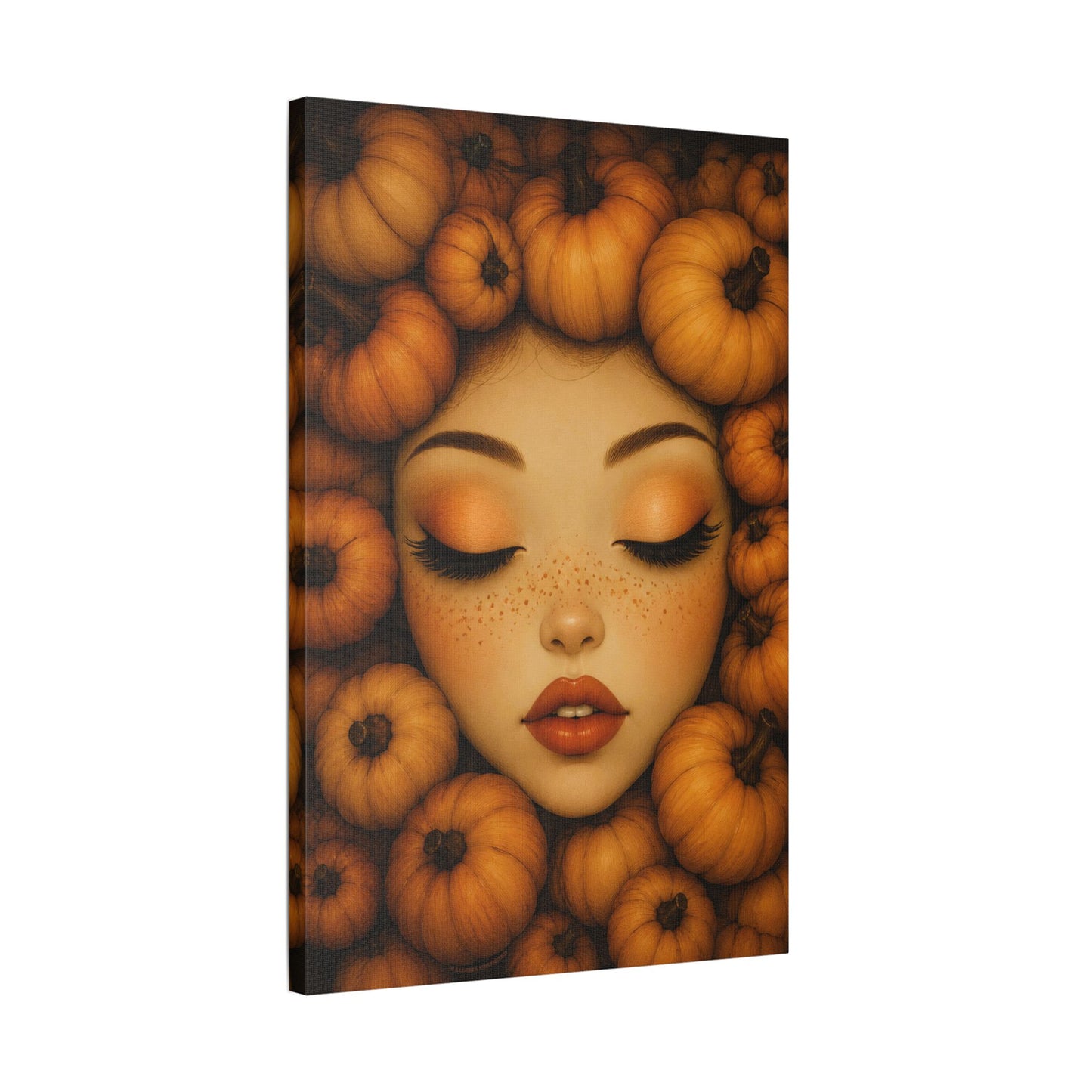 Harvest Muse6 | Pumpkin Enchantment, Satin Stretched Canvas Wall Art