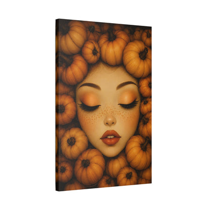 Harvest Muse6 | Pumpkin Enchantment, Satin Stretched Canvas Wall Art