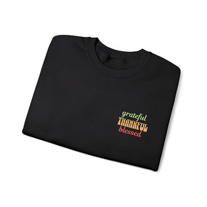 The Cozy Edit2 | Embroidered "Grateful - Thankful - Blessed" Crewneck Sweatshirt (multiple colors)
