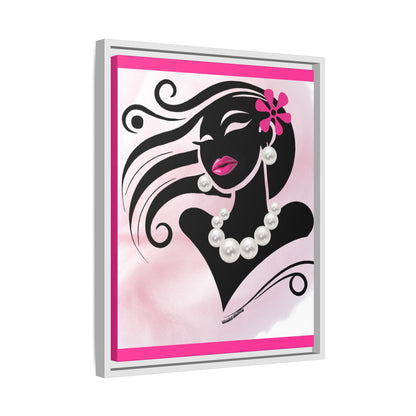 Pearls & Curls 6 | Candy Kiss Framed Matte Canvas Wall Art (black or white frame)