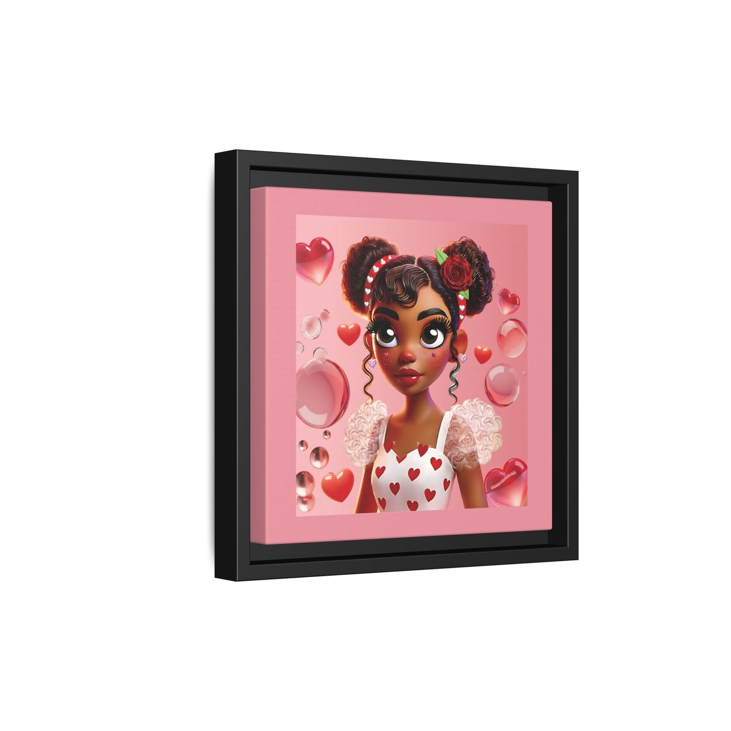 Heartbreaker Girl | Bubblegum - Canvas Print, framed matte (multiple sizes/frame colors)