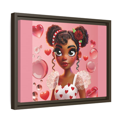 Heartbreaker Girl | Bubblegum - Canvas Print, framed matte (multiple sizes/frame colors)