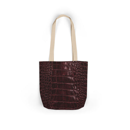 Alligator | Burgundy Print All-Over Pattern Tote Bag (non-textured printed fabric)