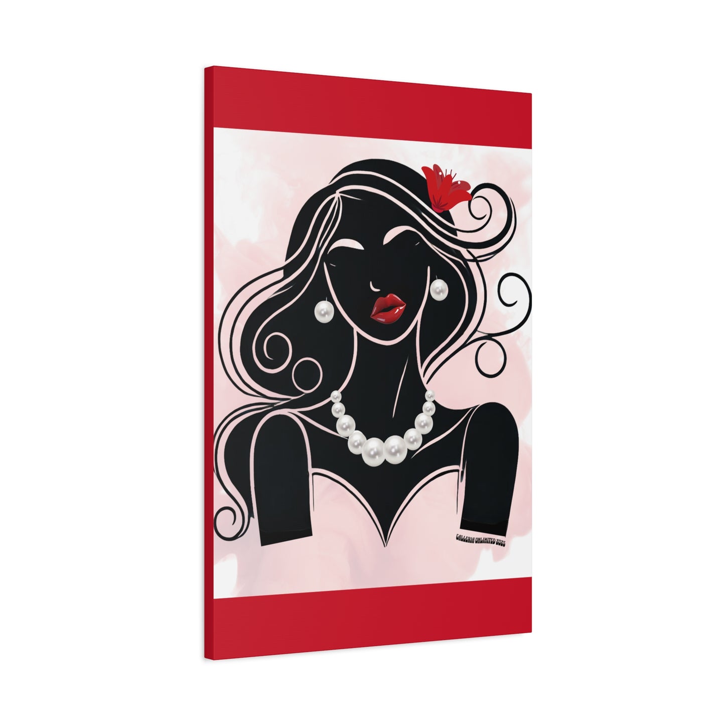 Pearls & Curls1 | Ruby Kiss Matte Canvas Print