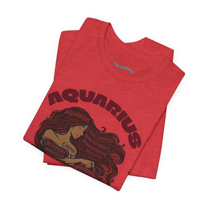 Aquarius| Word Art Graphic Tee (garnet) -- "Aquarius" Definition on Back