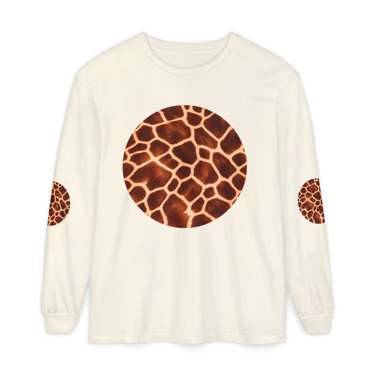 Giraffe | Giraffe Hide Circle Patch Long Sleeve Tee (Elbow Accents), multiple colors